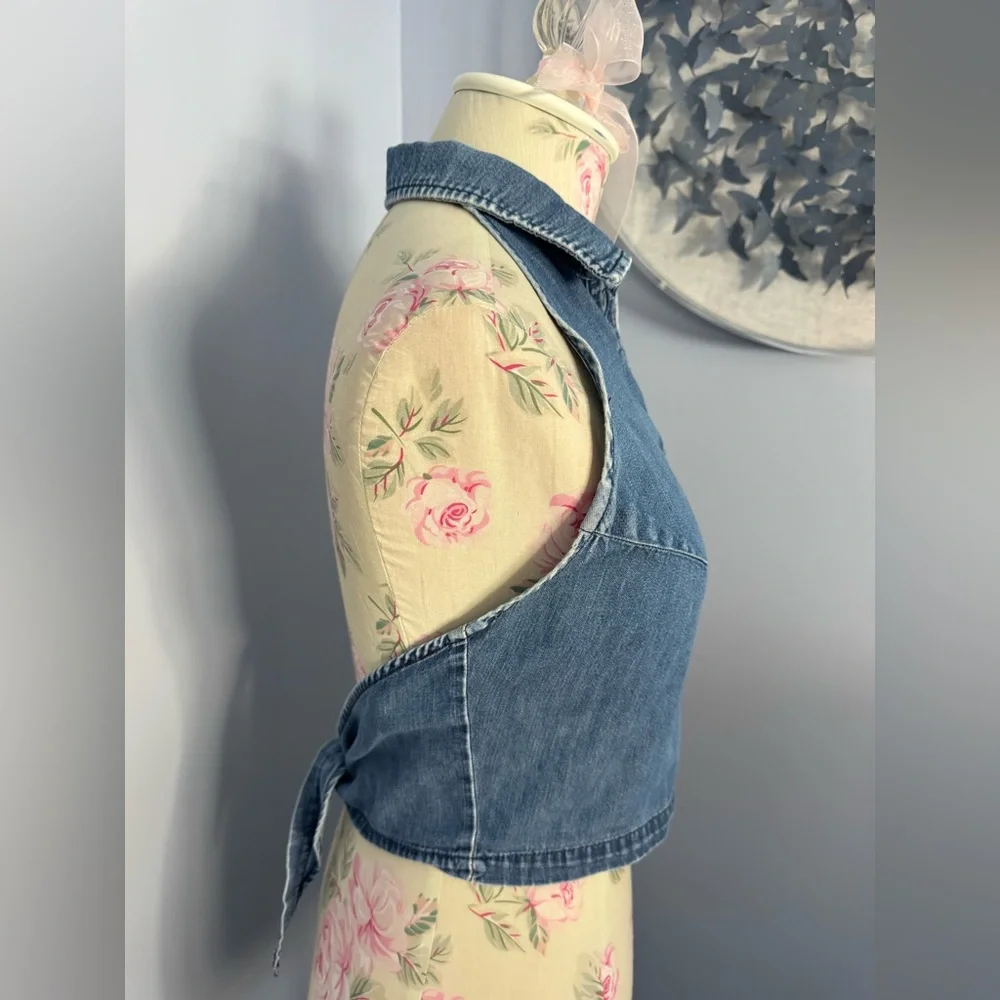 J. Crew Blue Denim Crop Top - Picture 3 of 5